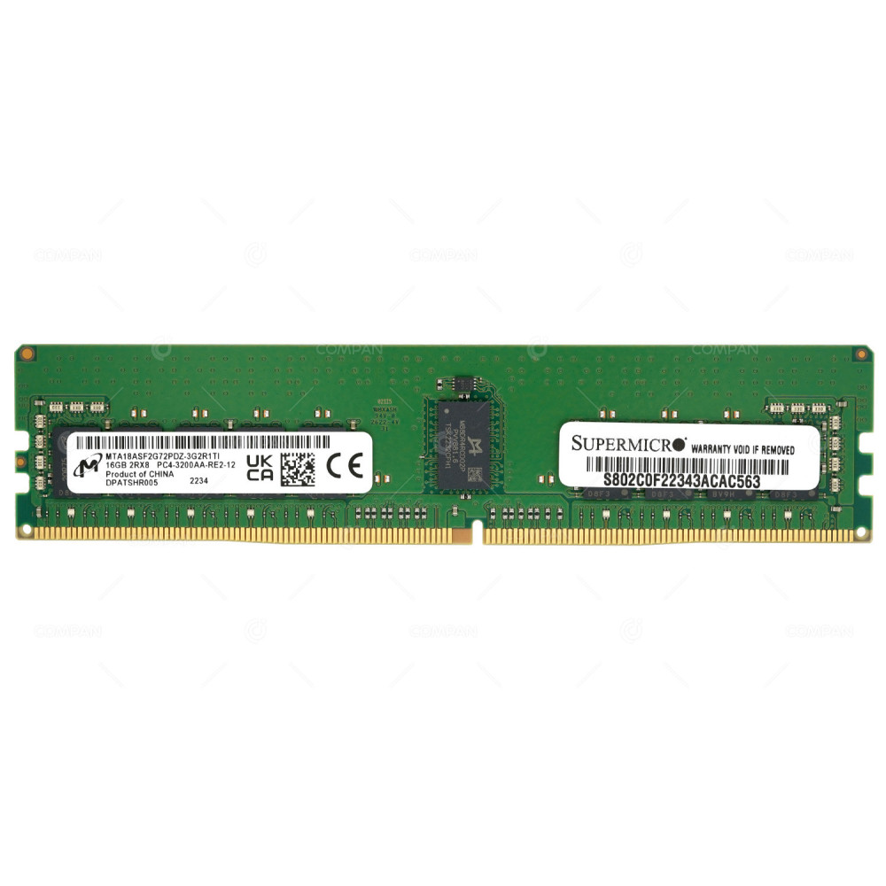MTA18ASF2G72PDZ-3G2R1 MICRON DDR4 16GB 2RX8 PC4-25600 3200MHZ RDIMM CAS 22-22-22